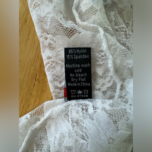 White Lace Lingerie Top - Picture 10 of 14